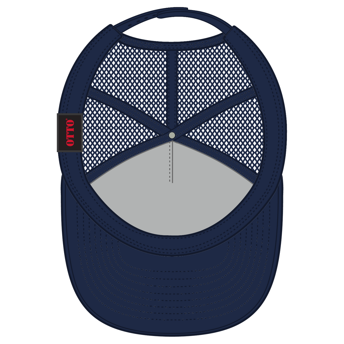 Inside View of 004 - Navy OTTO CAP "OTTO SNAP" 5 Panel Pro Style Mesh Back Trucker Snapback Hat
