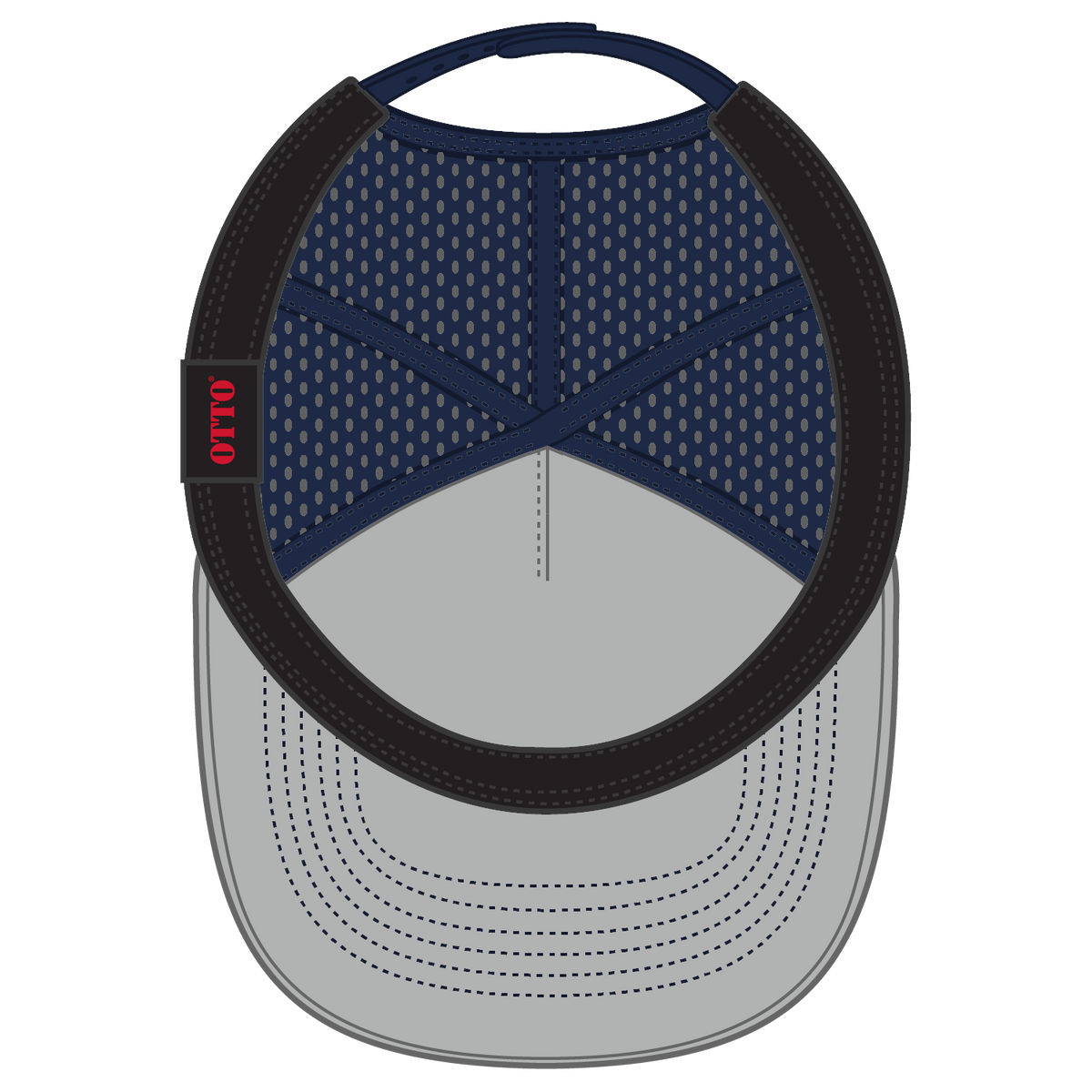 Inside View of 004 - Navy OTTO CAP "OTTO SNAP" 5 Panel Pro Style Snapback Hat