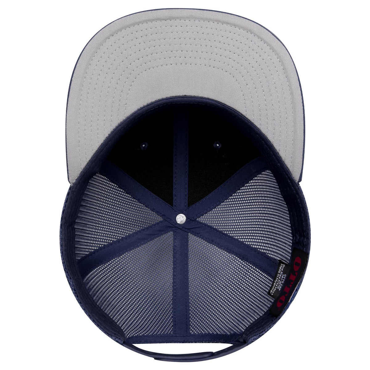 Inside View of 004 - Navy OTTO CAP "OTTO SNAP" 6 Panel Pro Style Mesh Back Trucker Snapback Hat