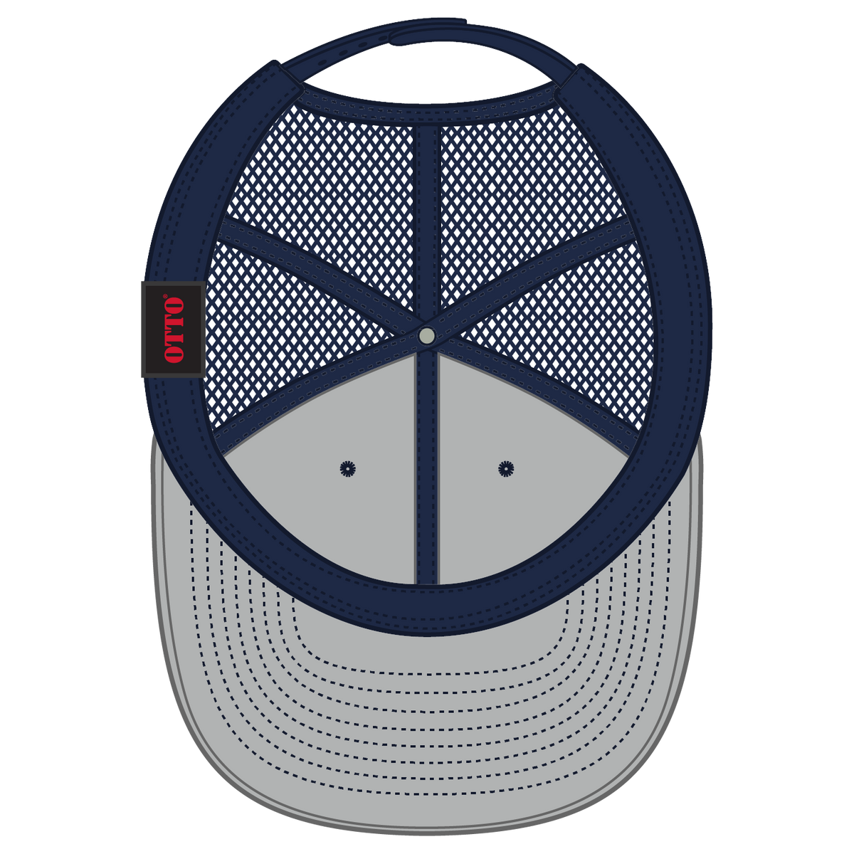 Inside View of 004 - Navy OTTO CAP "OTTO SNAP" 6 Panel Pro Style Mesh Back Trucker Snapback Hat
