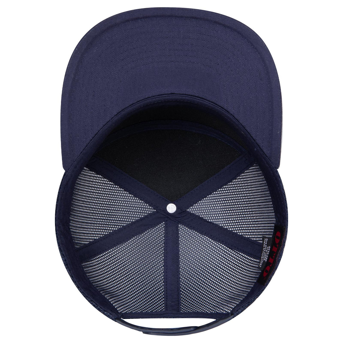 Inside View of 004 - Navy OTTO CAP "OTTO SNAP" 7 Panel Pro Style Mesh Back Trucker Snapback Hat