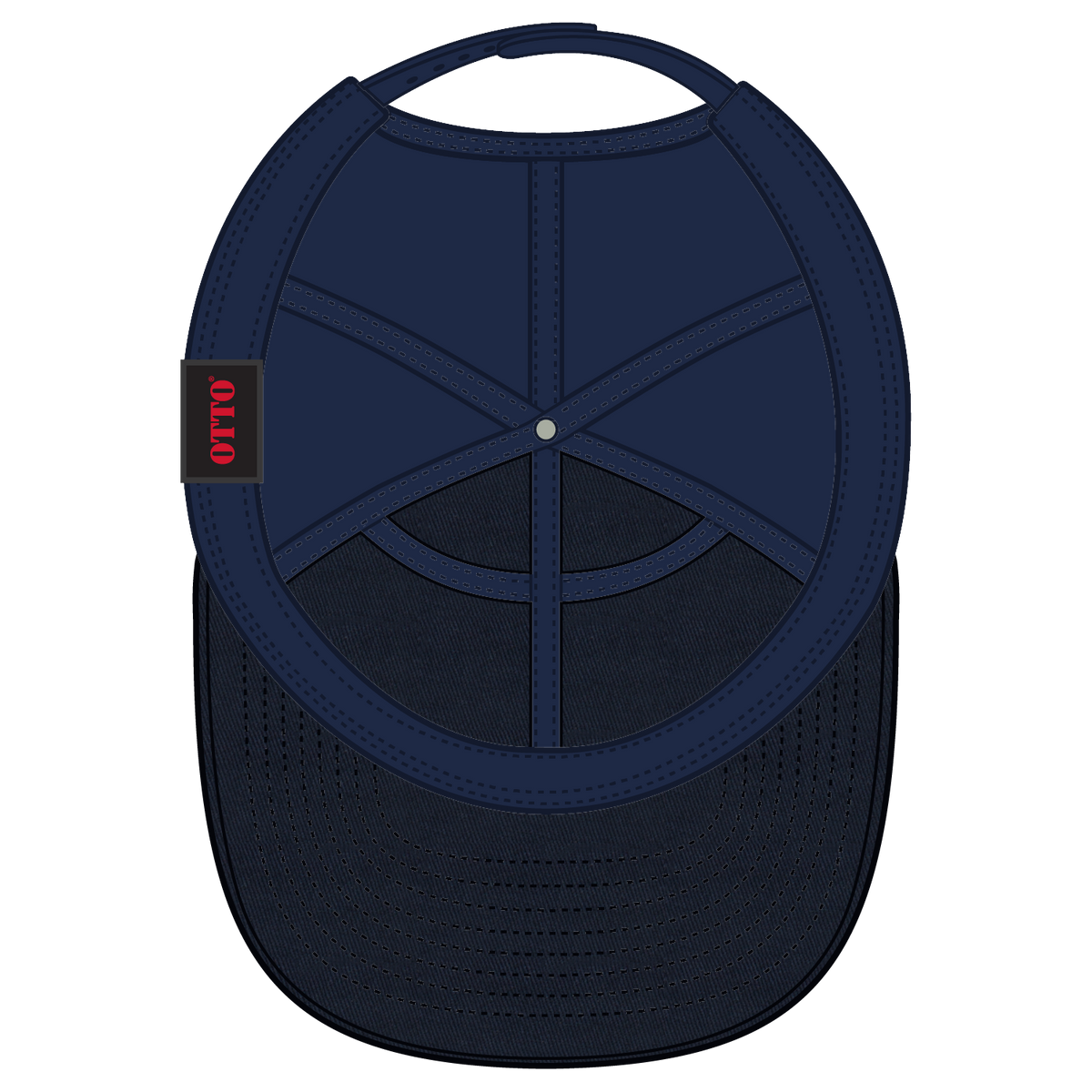 Inside View of 004 - Navy OTTO CAP "OTTO SNAP" 7 Panel Pro Style Mesh Back Trucker Snapback Hat