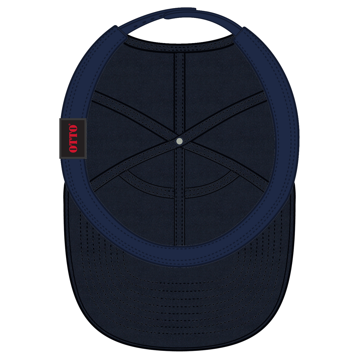 Inside View of 004 - Navy OTTO CAP "OTTO SNAP" 7 Panel Pro Style Snapback Hat