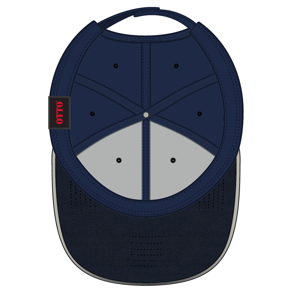 Inside View of 004 - Navy OTTO CAP Reflective 6 Panel Low Profile Baseball Cap