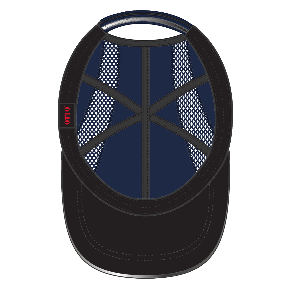 Inside View of 004 - Navy OTTO CAP Reflective 6 Panel Running Cap