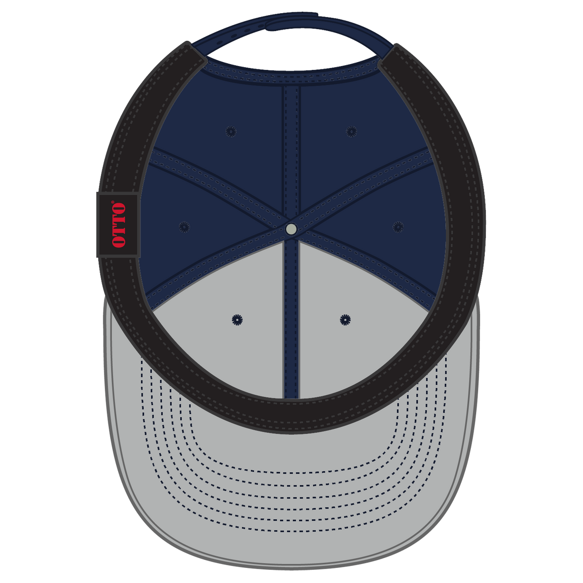 Inside View of 004 - Navy OTTO CAP Seamless 6 Panel Mid Profile Baseball Cap