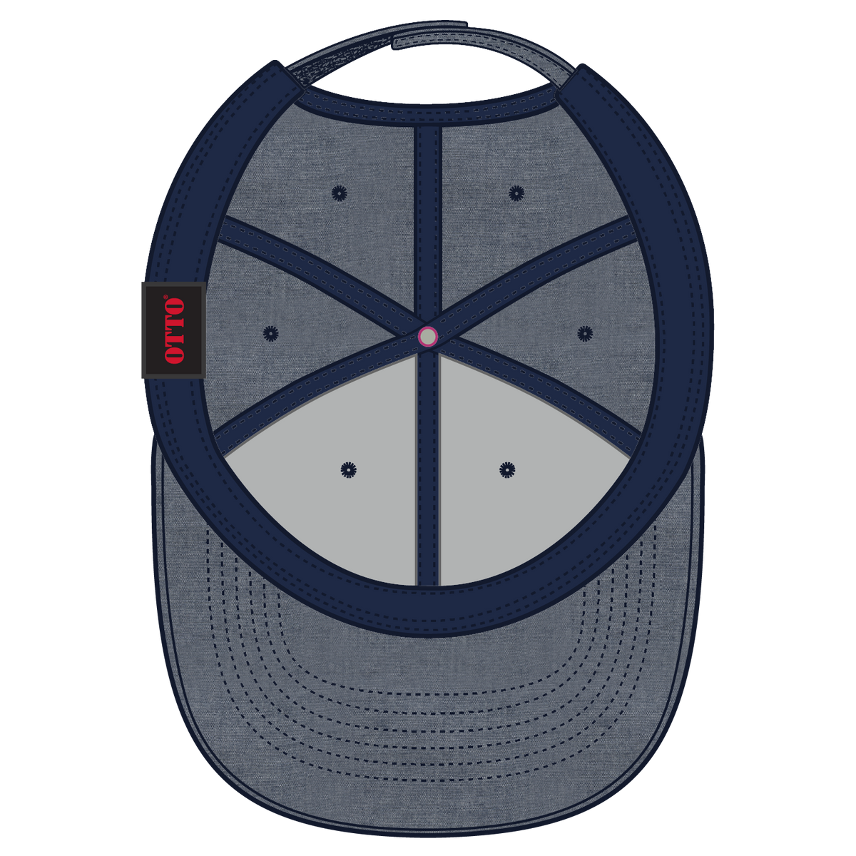 Inside View of 004A - Navy OTTO CAP 6 Panel Low Profile Baseball Cap
