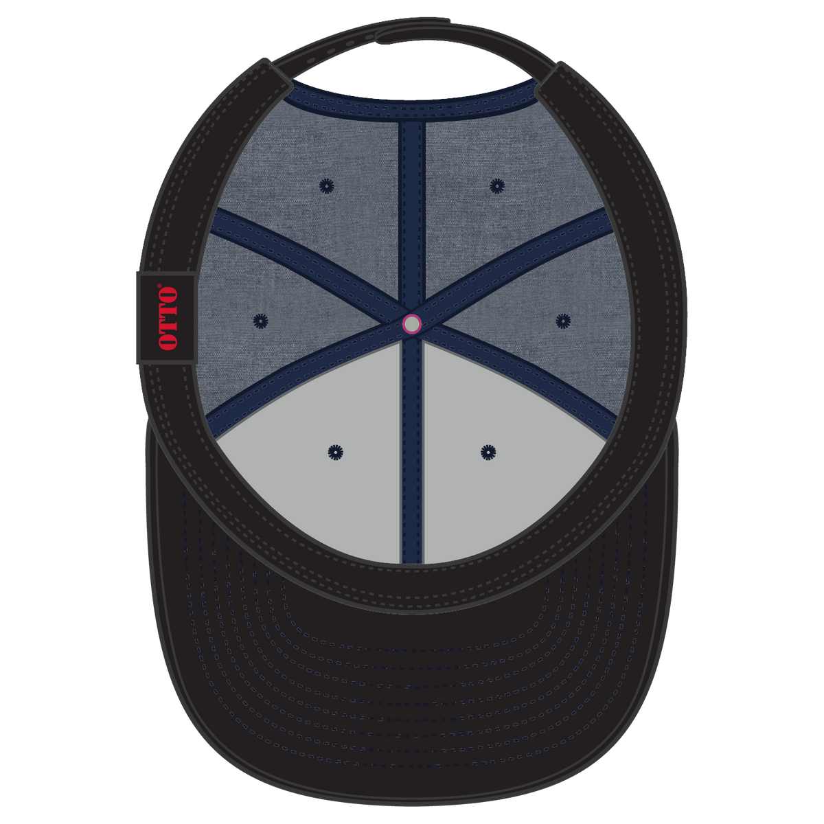 Inside View of 004A - Navy OTTO CAP “OTTO SNAP” 6 Panel Pro Style Snapback Hat