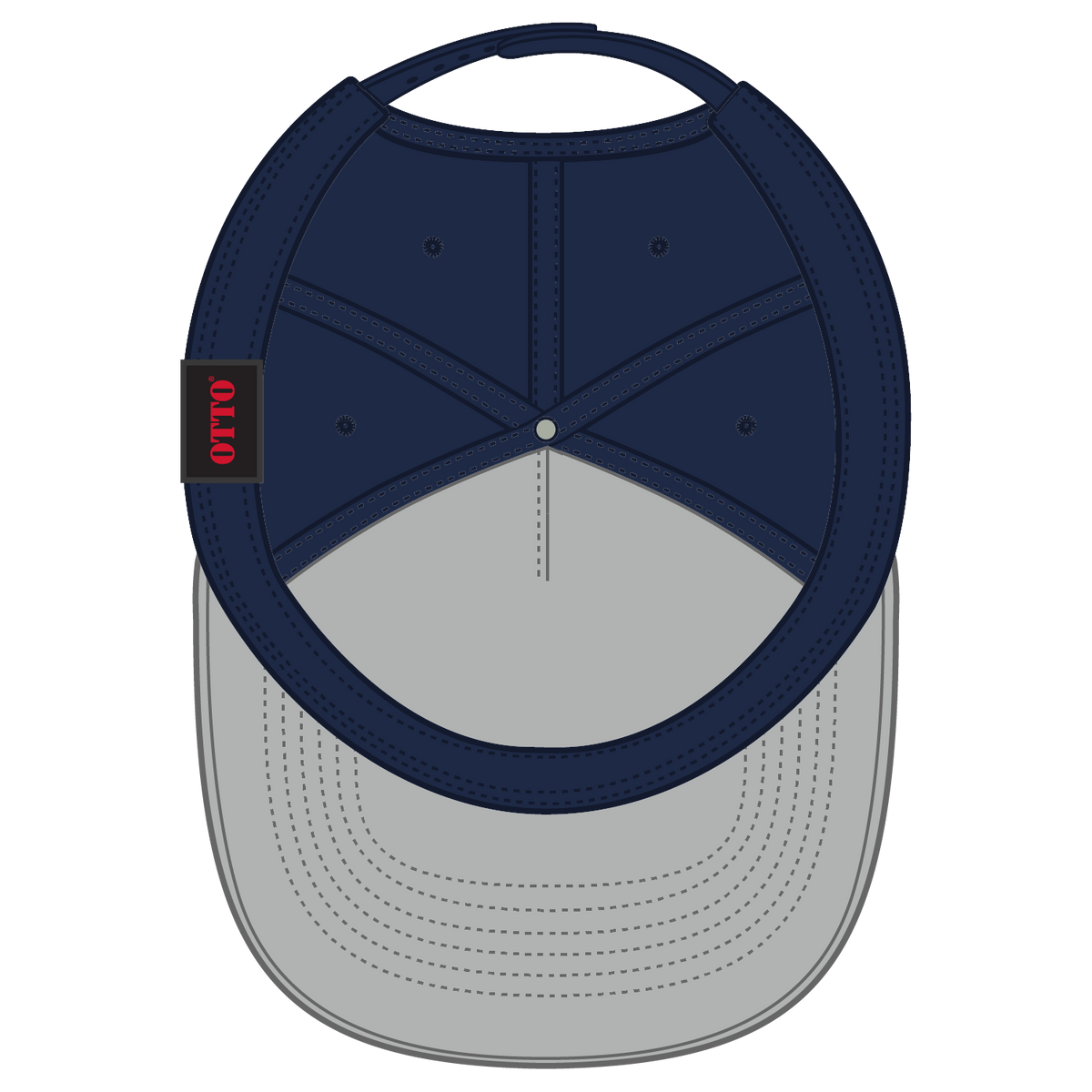 Inside View of 004B - Nvy OTTO CAP "OTTO SNAP" 5 Panel Pro Style Snapback Hat