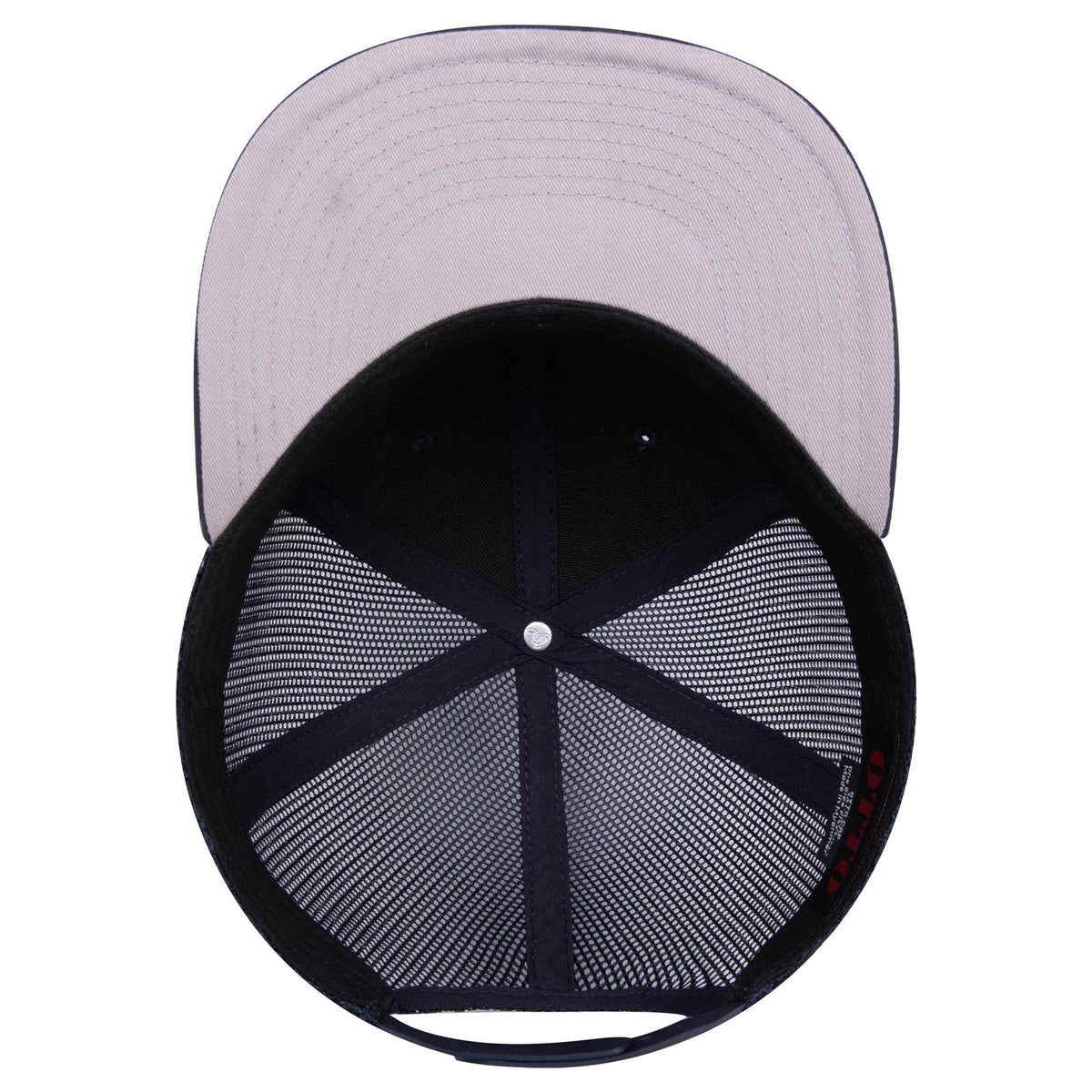 Inside View of 004C - Navy OTTO CAP "OTTO SNAP" 6 Panel Pro Style Mesh Back Trucker Snapback Hat