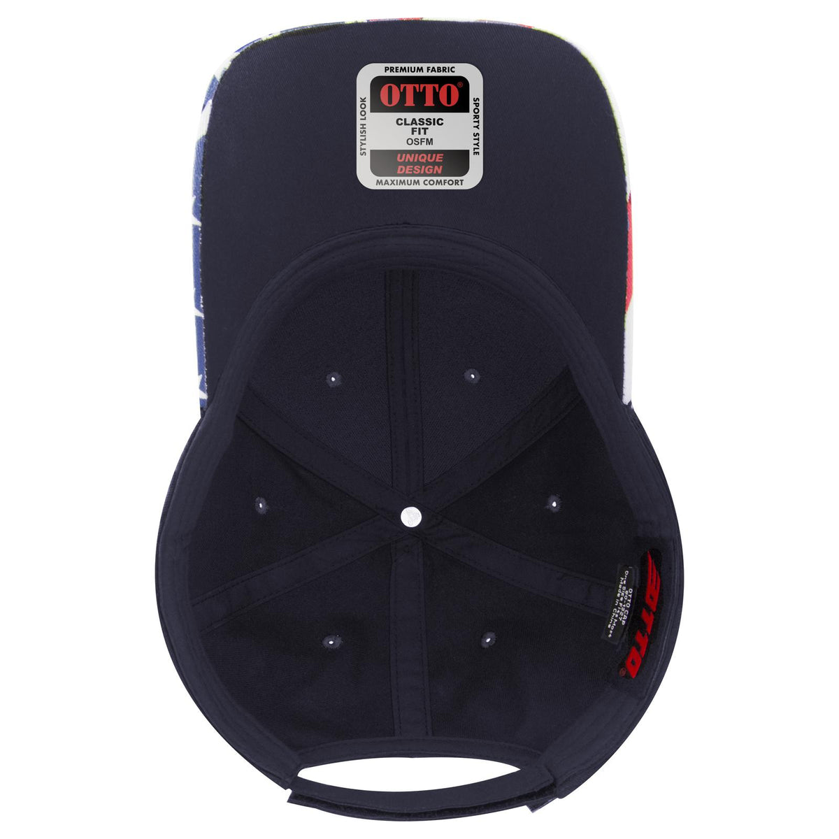 Inside View of 004D - Deep Navy OTTO CAP 6 Panel Low Profile Baseball Cap