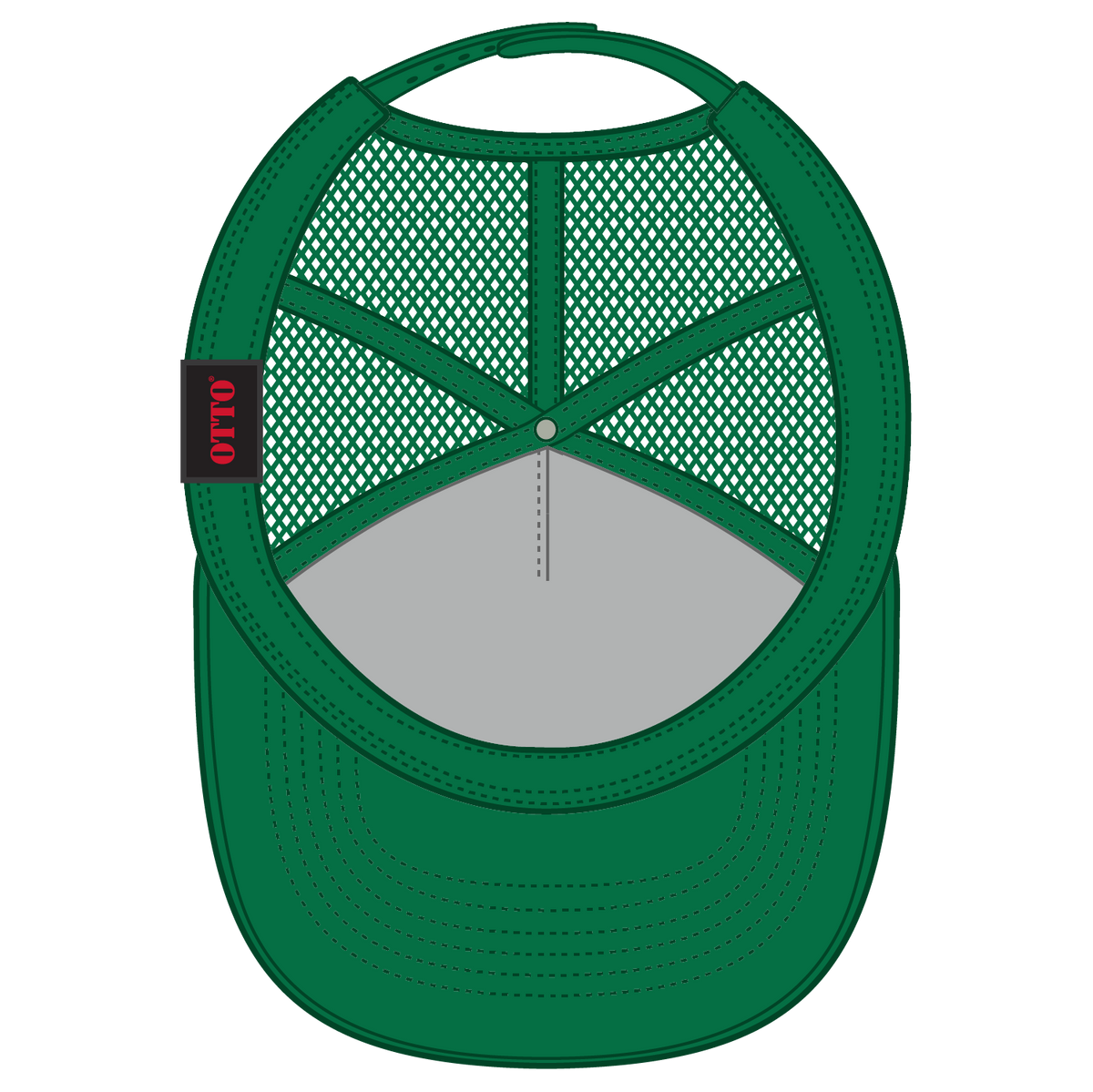 Inside View of 005 - Kelly OTTO CAP 5 Panel Mid Profile Mesh Back Trucker Hat