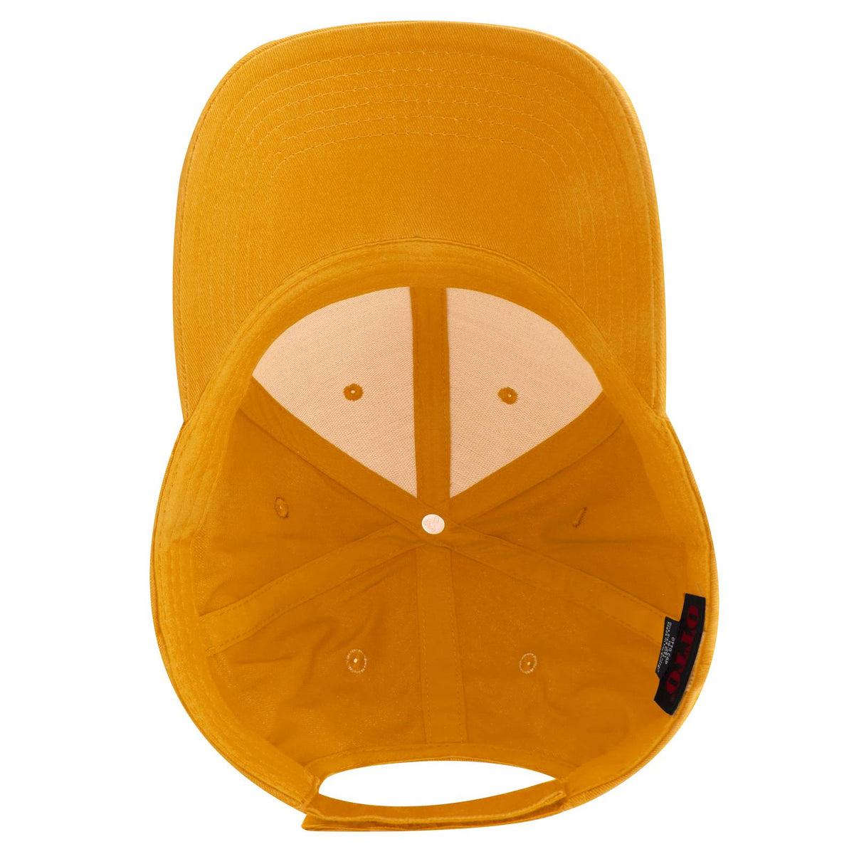 Inside View of 006 - Gold OTTO CAP 6 Panel Low Profile Baseball Cap