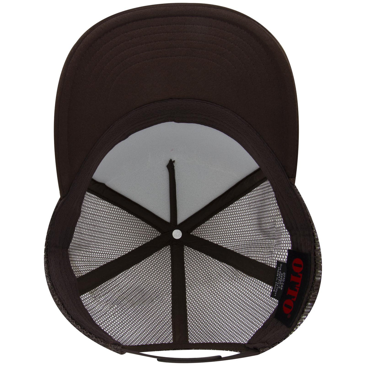 Inside View of 007 - Brown OTTO CAP 5 Panel Pro Style Mesh Back Trucker Hat