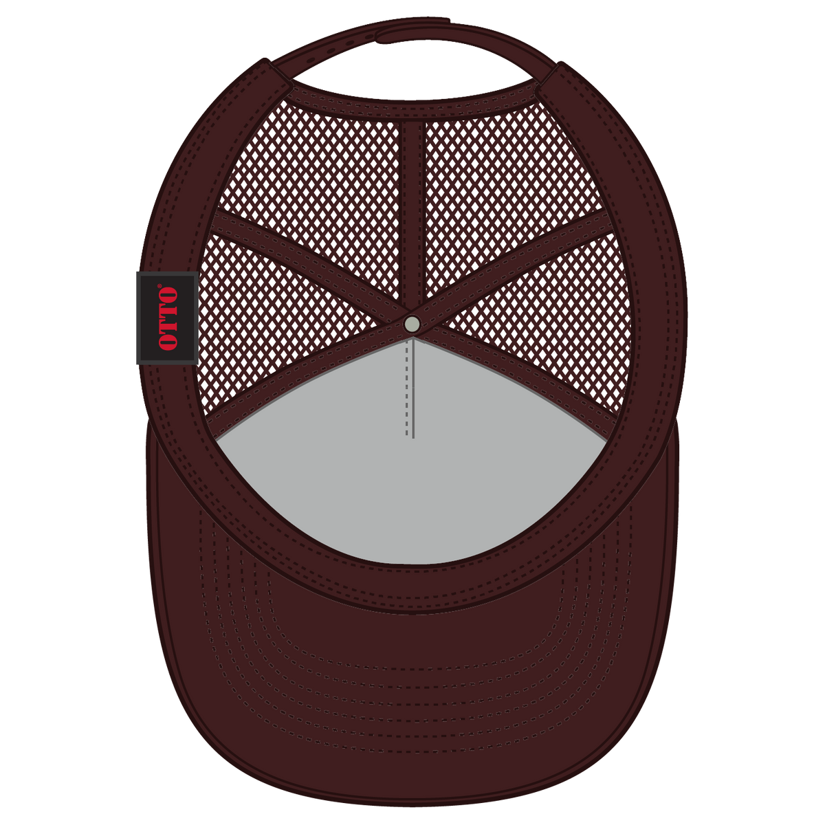 Inside View of 007 - Brown OTTO CAP 5 Panel Pro Style Mesh Back Trucker Hat