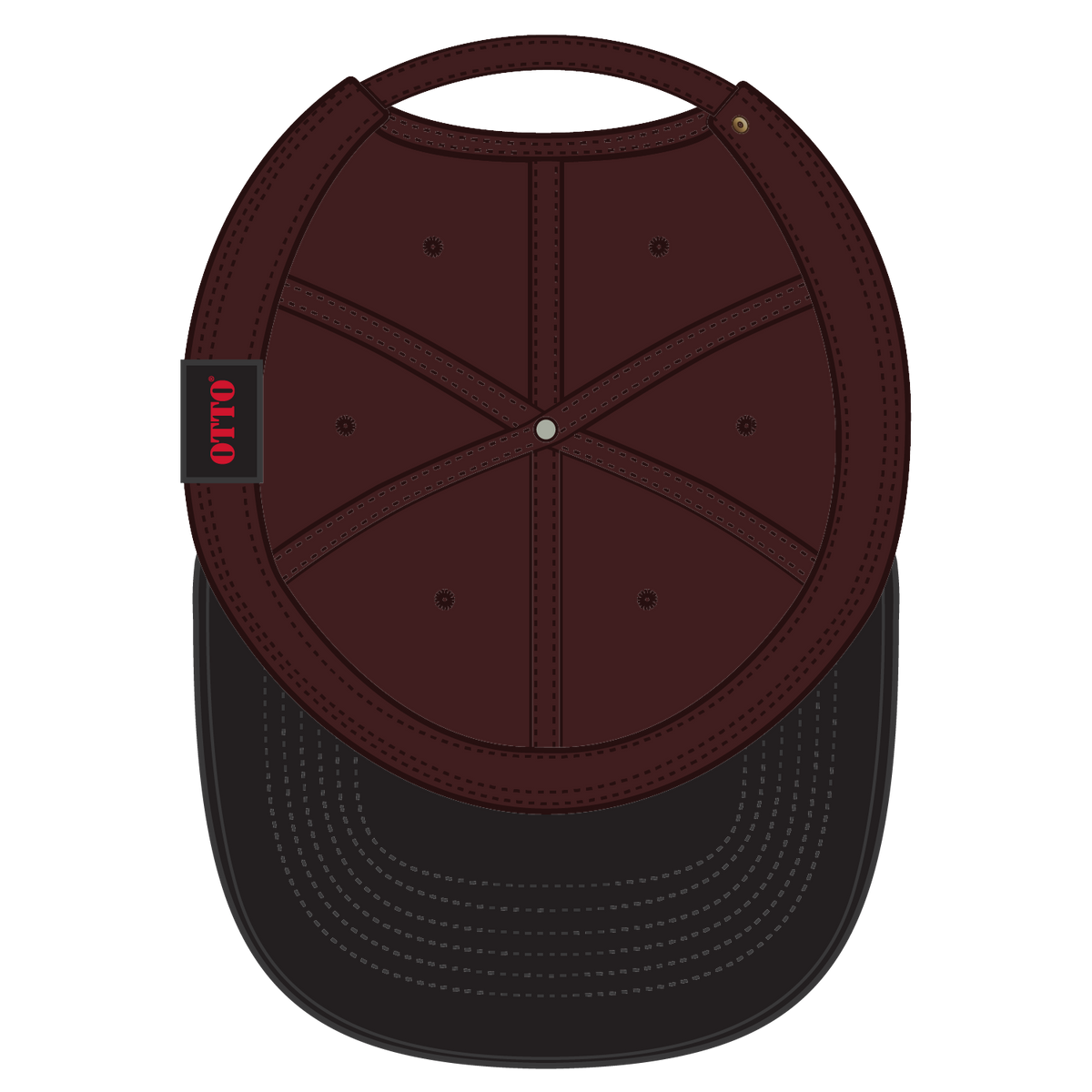 Inside View of 007B - Brown OTTO CAP 6 Panel Low Profile Baseball Cap