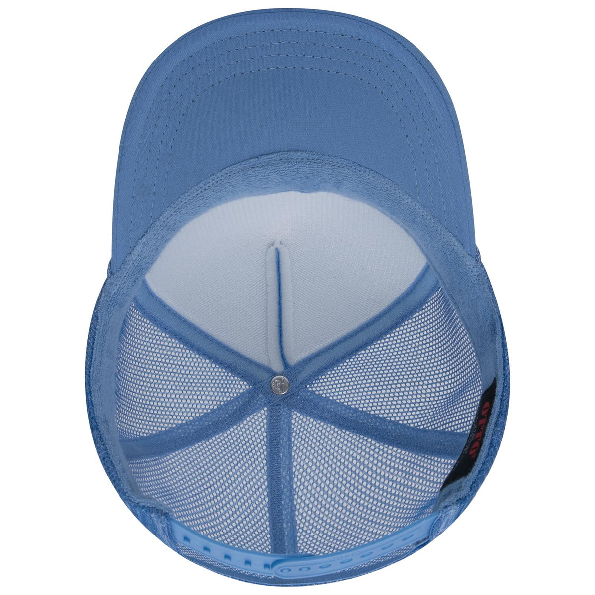 Inside View of 008 - Col. Blue OTTO CAP 5 Panel High Crown Mesh Back Trucker Hat