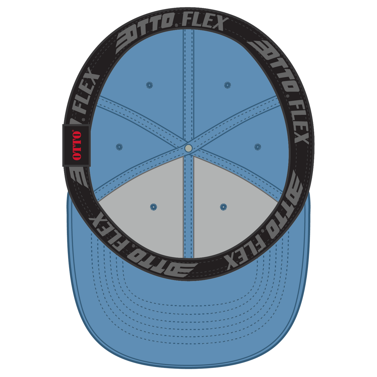 Inside View of 008 - Col. Blue OTTO CAP "OTTO FLEX" Fitted 6 Panel Low Profile Baseball Cap