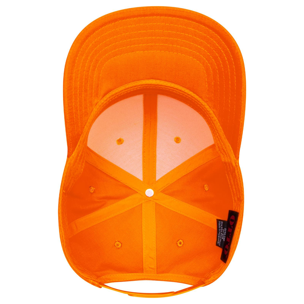 Inside View of 009 - N. Orange OTTO CAP 6 Panel Mid Profile Baseball Cap