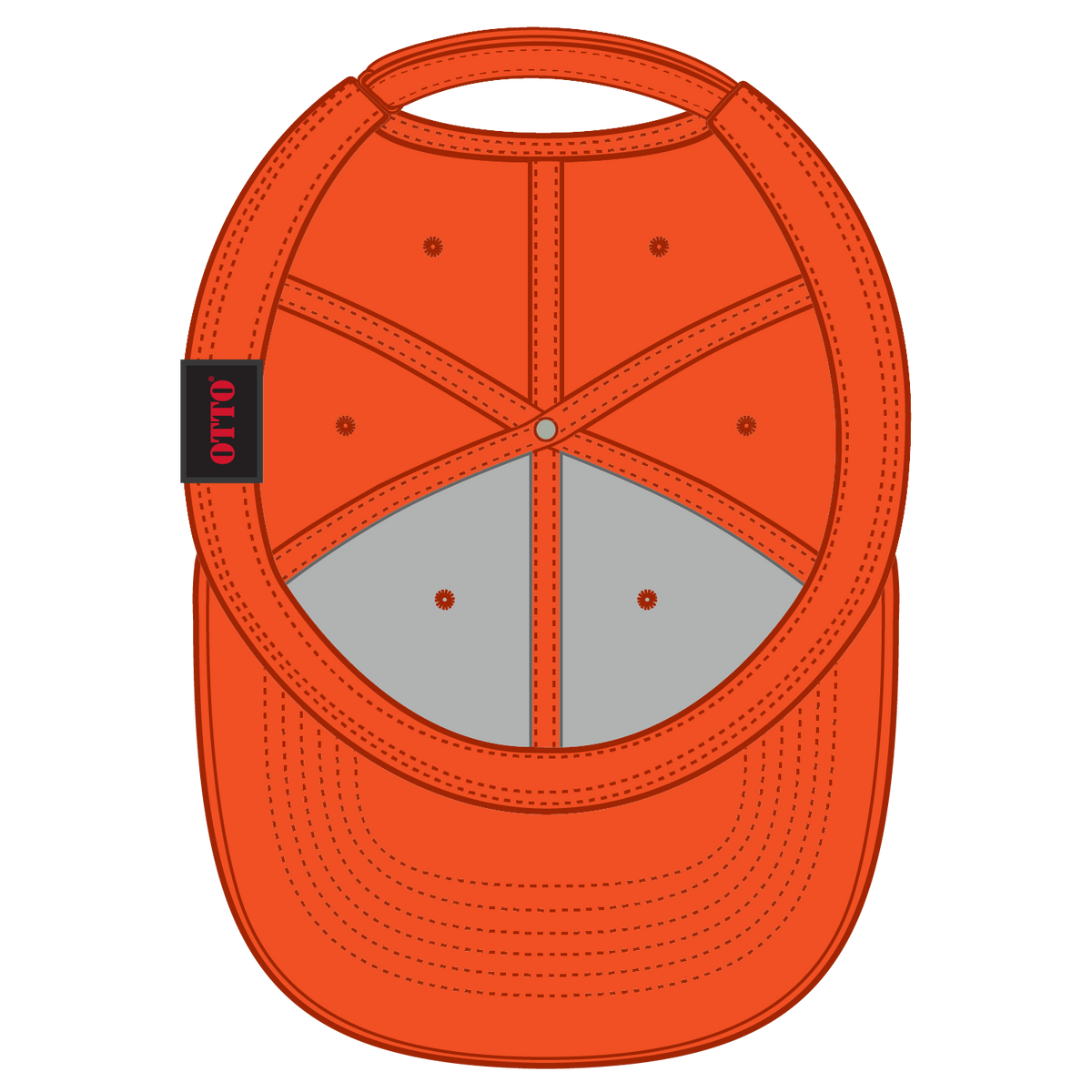 Inside View of 009 - N. Orange OTTO CAP UPF 50+ 6 Panel Low Profile Baseball Cap
