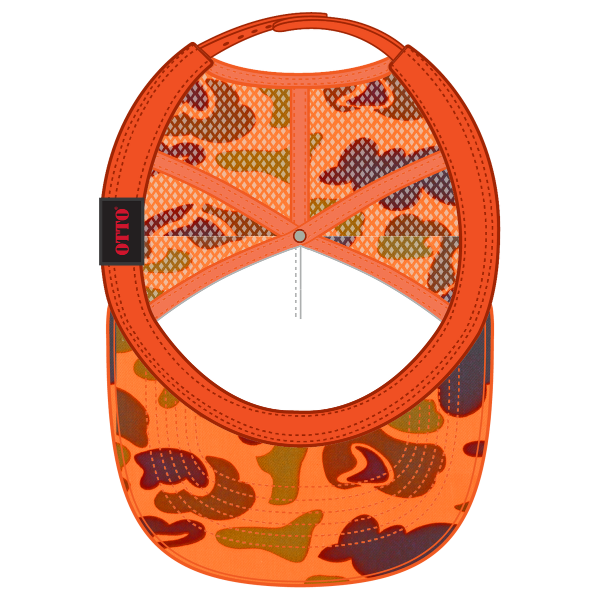 Inside View of 009CPA OTTO CAP 5 Panel High Crown Mesh Back Trucker Hat