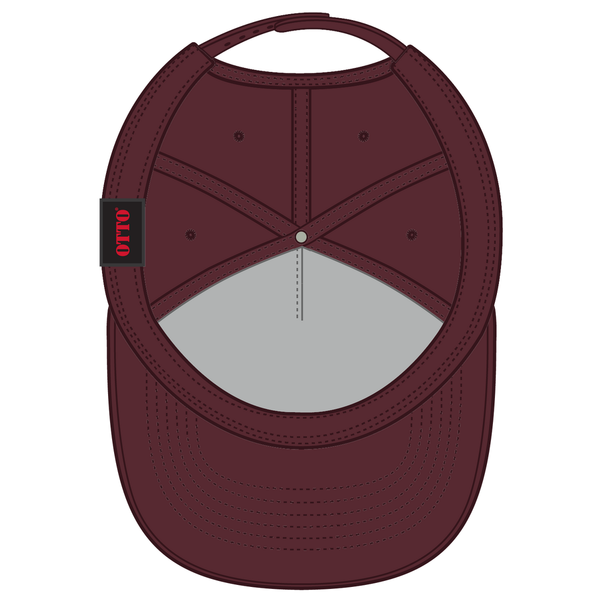 Inside View of 010 - Maroon OTTO CAP 5 Panel Mid Profile Baseball Cap