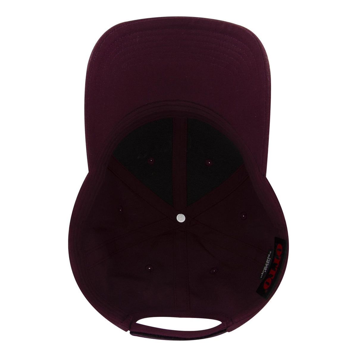 Inside View of 010 - Maroon OTTO CAP 6 Panel Low Profile Baseball Cap