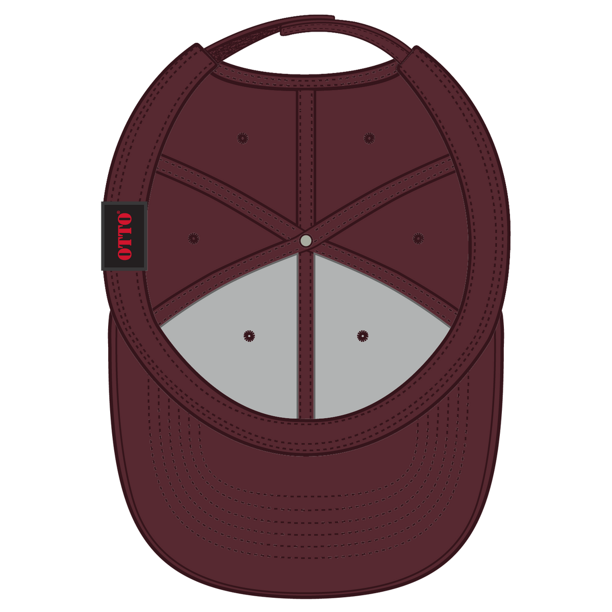 Inside View of 010 - Maroon OTTO CAP 6 Panel Low Profile Baseball Cap