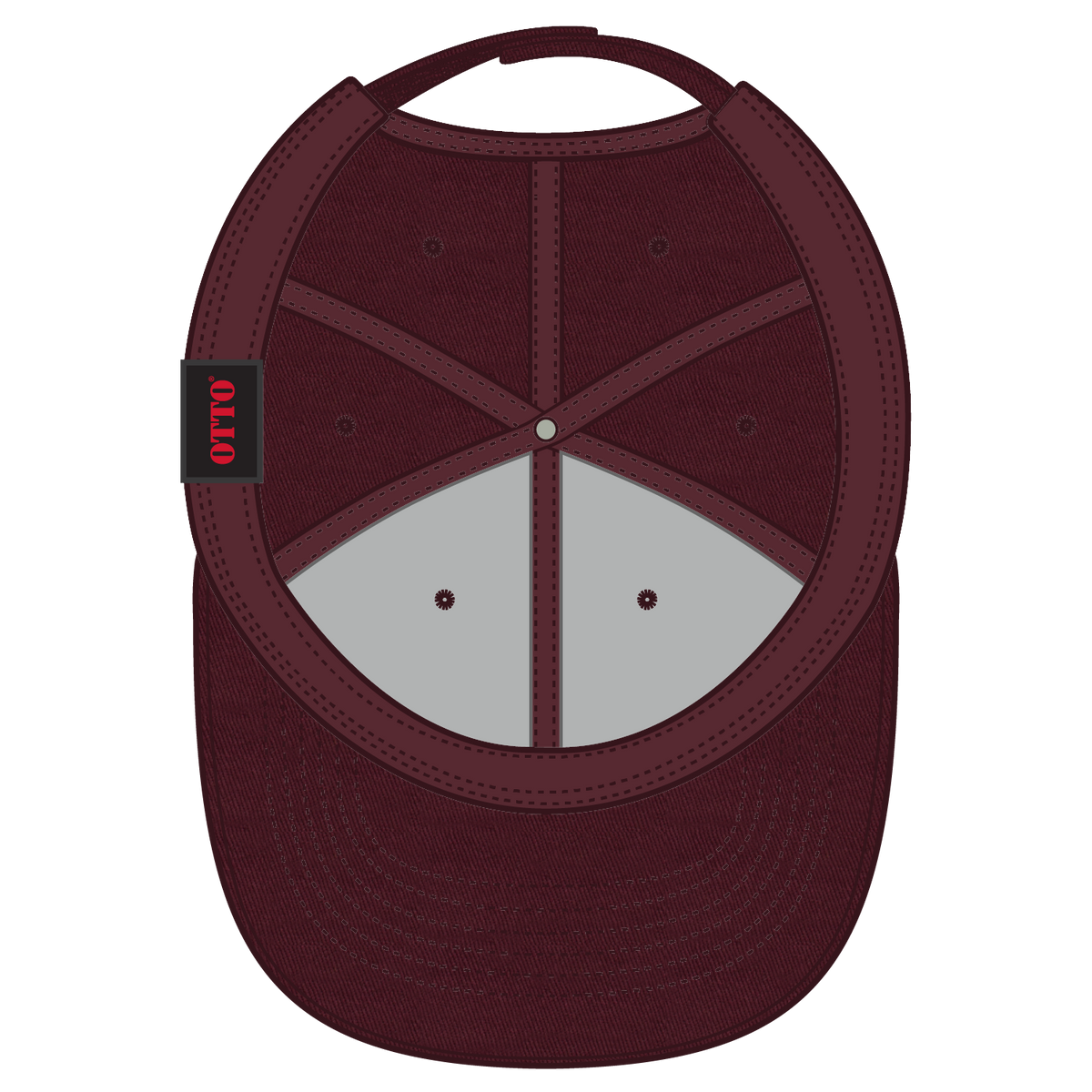 Inside View of 010 - Maroon OTTO CAP 6 Panel Low Profile Baseball Cap