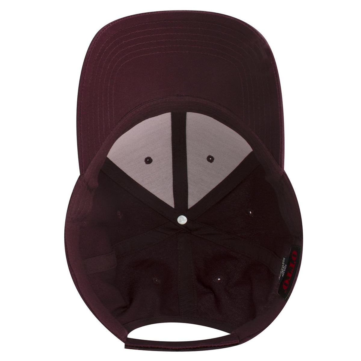 Inside View of 010 - Maroon OTTO CAP 6 Panel Low Profile Baseball Cap
