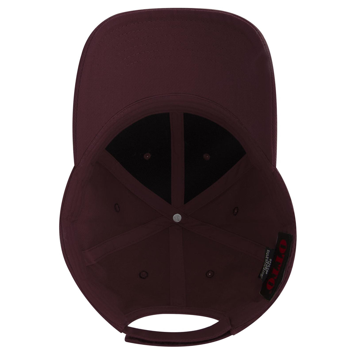 Inside View of 010 - Maroon OTTO CAP 6 Panel Low Profile Baseball Cap
