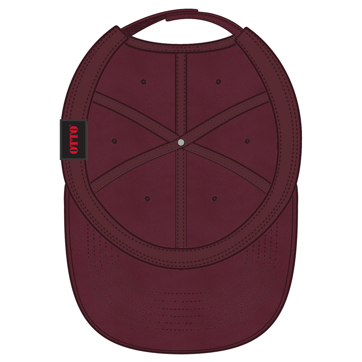 Inside View of 010 - Maroon OTTO CAP 6 Panel Low Profile Dad Hat