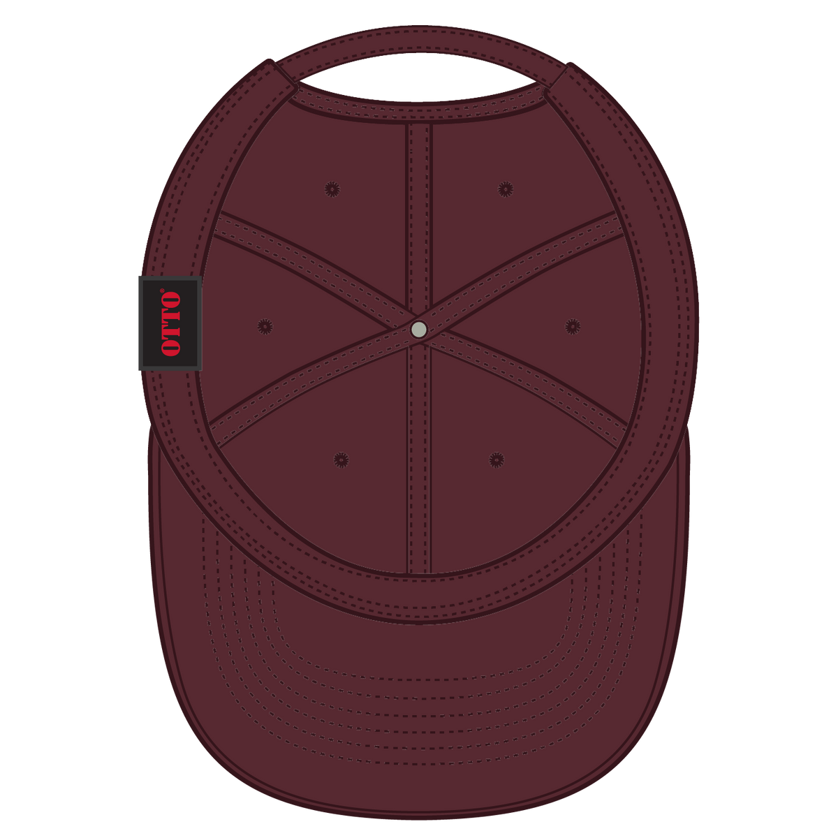 Inside View of 010 - Maroon OTTO CAP 6 Panel Low Profile Dad Hat