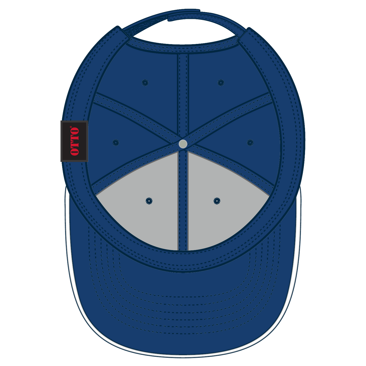 Inside View of 010116 - Ryl/Ryl/Wht OTTO CAP 6 Panel Low Profile Baseball Cap