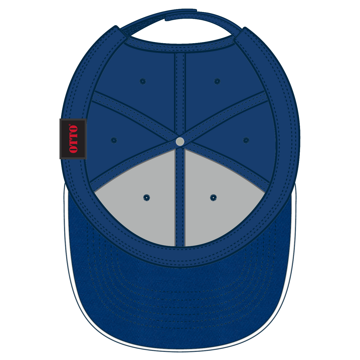 Inside View of 010116 - Ryl/Ryl/Wht OTTO CAP 6 Panel Low Profile Baseball Cap