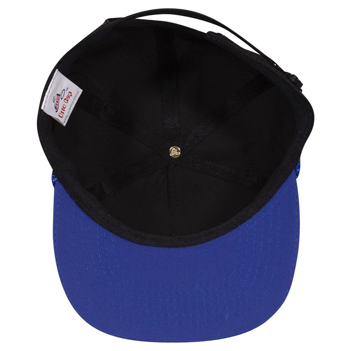 Inside View of 0103 - Royal/Black OTTO CAP 5 Panel High Crown Baseball Cap