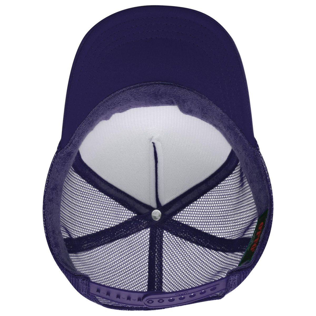 Inside View of 011 - Purple OTTO CAP 5 Panel High Crown Mesh Back Trucker Hat