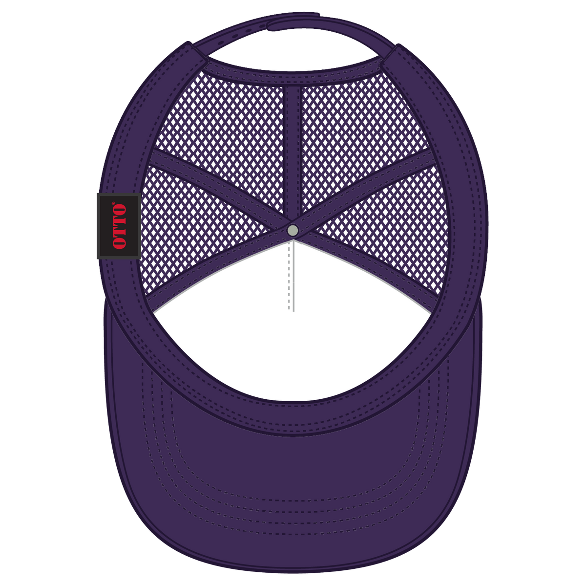 Inside View of 011 - Purple OTTO CAP 5 Panel High Crown Mesh Back Trucker Hat
