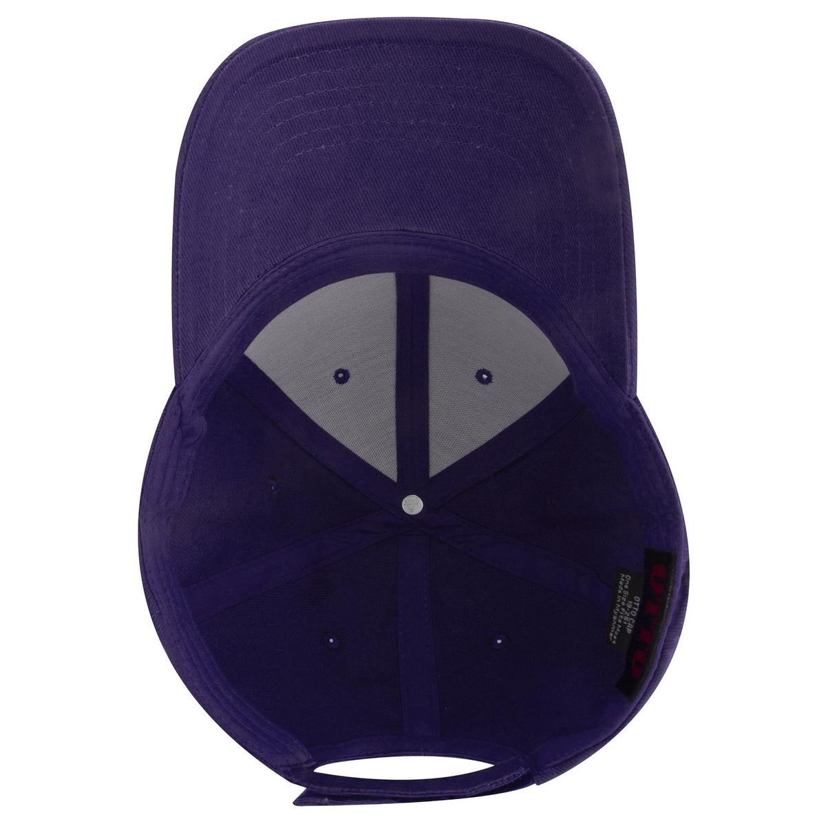 Inside View of 011 - Purple OTTO CAP 6 Panel Low Profile Baseball Cap