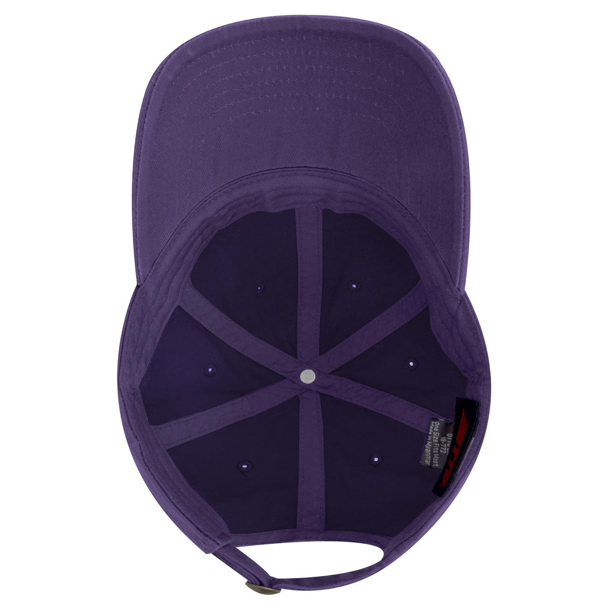 Inside View of 011 - Purple OTTO CAP 6 Panel Low Profile Dad Hat