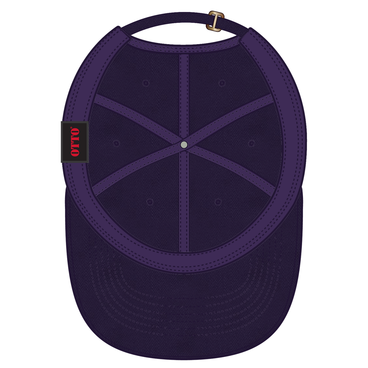 Inside View of 011 - Purple OTTO CAP 6 Panel Low Profile Dad Hat