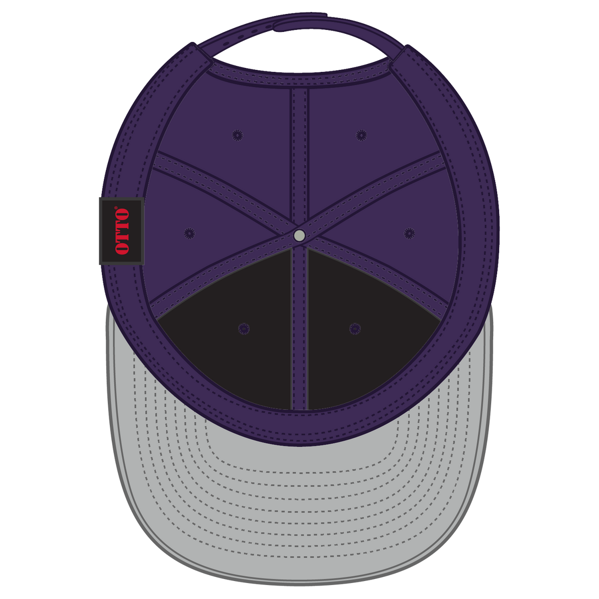 Inside View of 011 - Purple OTTO CAP "OTTO SNAP" 6 Panel Pro Style Snapback Hat