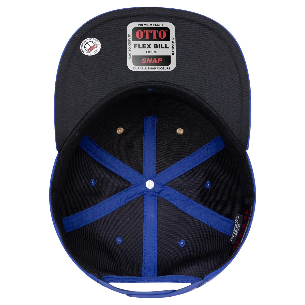 Inside View of 0111201 - Ryl/Crk/Ryl OTTO CAP "OTTO SNAP" 5 Panel Pro Style Snapback Hat