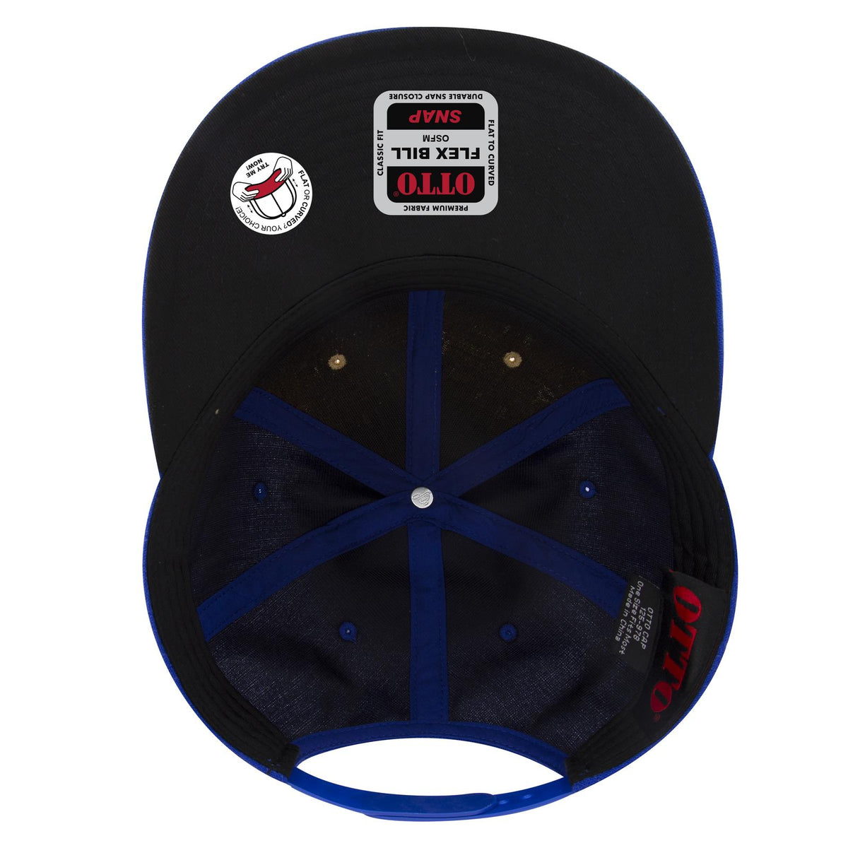 Inside View of 0111201 - Ryl/Crk/Ryl OTTO CAP "OTTO SNAP" 6 Panel Pro Style Snapback Hat