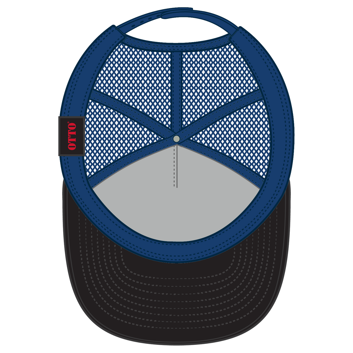 Inside View of 0111201B - Ryl/Crk/Ryl OTTO CAP "OTTO SNAP" 5 Panel Pro Style Mesh Back Trucker Snapback Hat