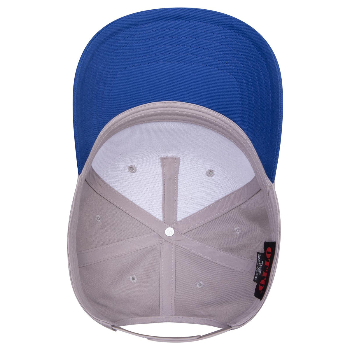 Inside View of 0114 - Ryl/Gry OTTO CAP 5 Panel Mid Profile Baseball Cap