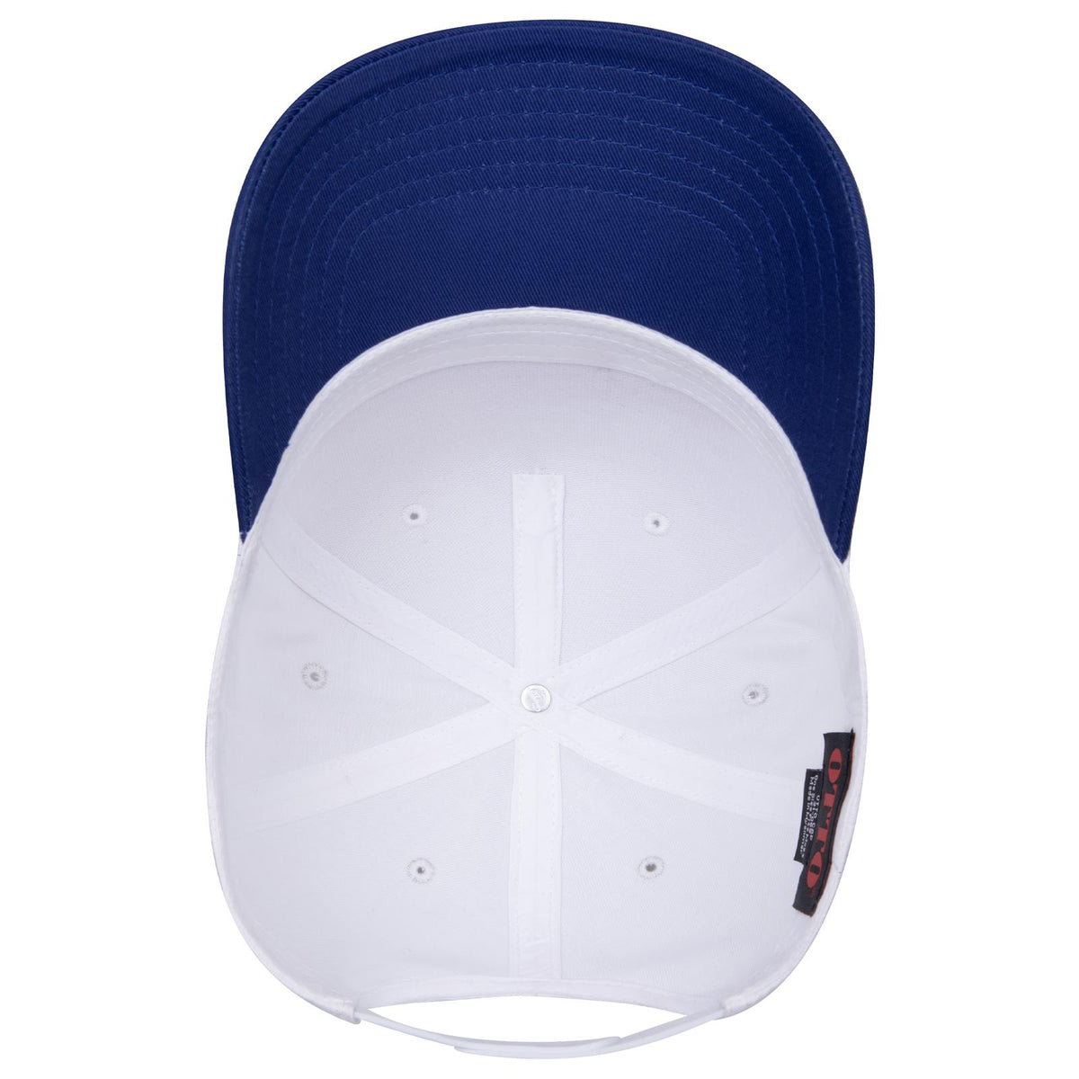 Inside View of 0116 - Ryl/Wht OTTO CAP 5 Panel Mid Profile Baseball Cap