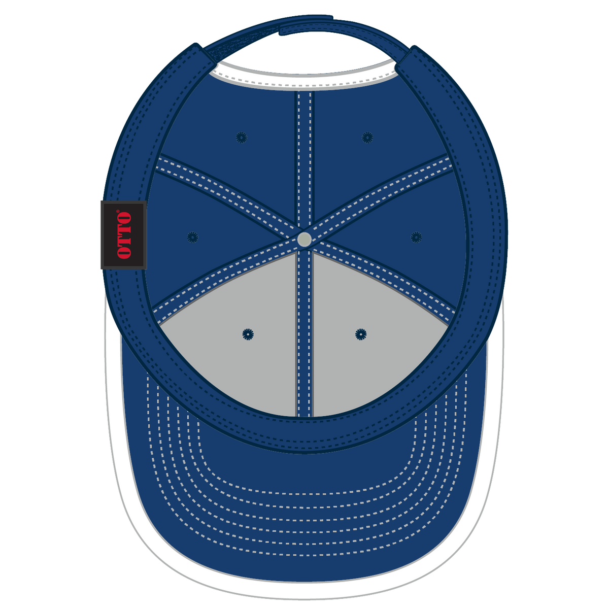 Inside View of 0116 - Ryl/Wht OTTO CAP 6 Panel Low Profile Baseball Cap