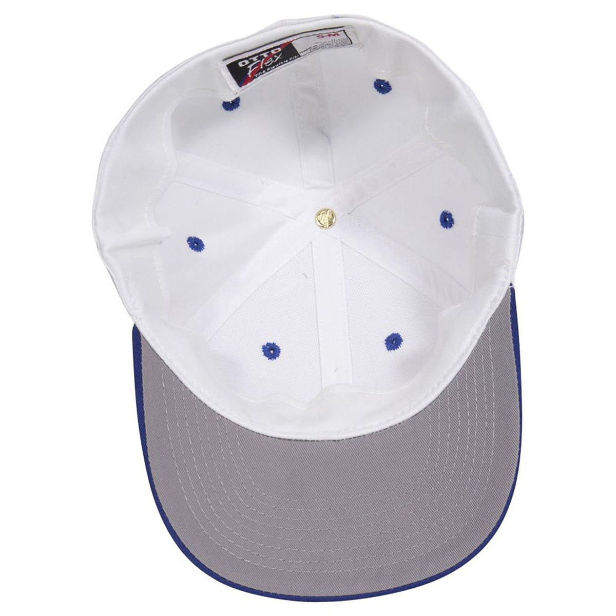Inside View of 0116 - Ryl/Wht OTTO CAP "OTTO FLEX" Fitted 6 Panel Low Profile Baseball Cap