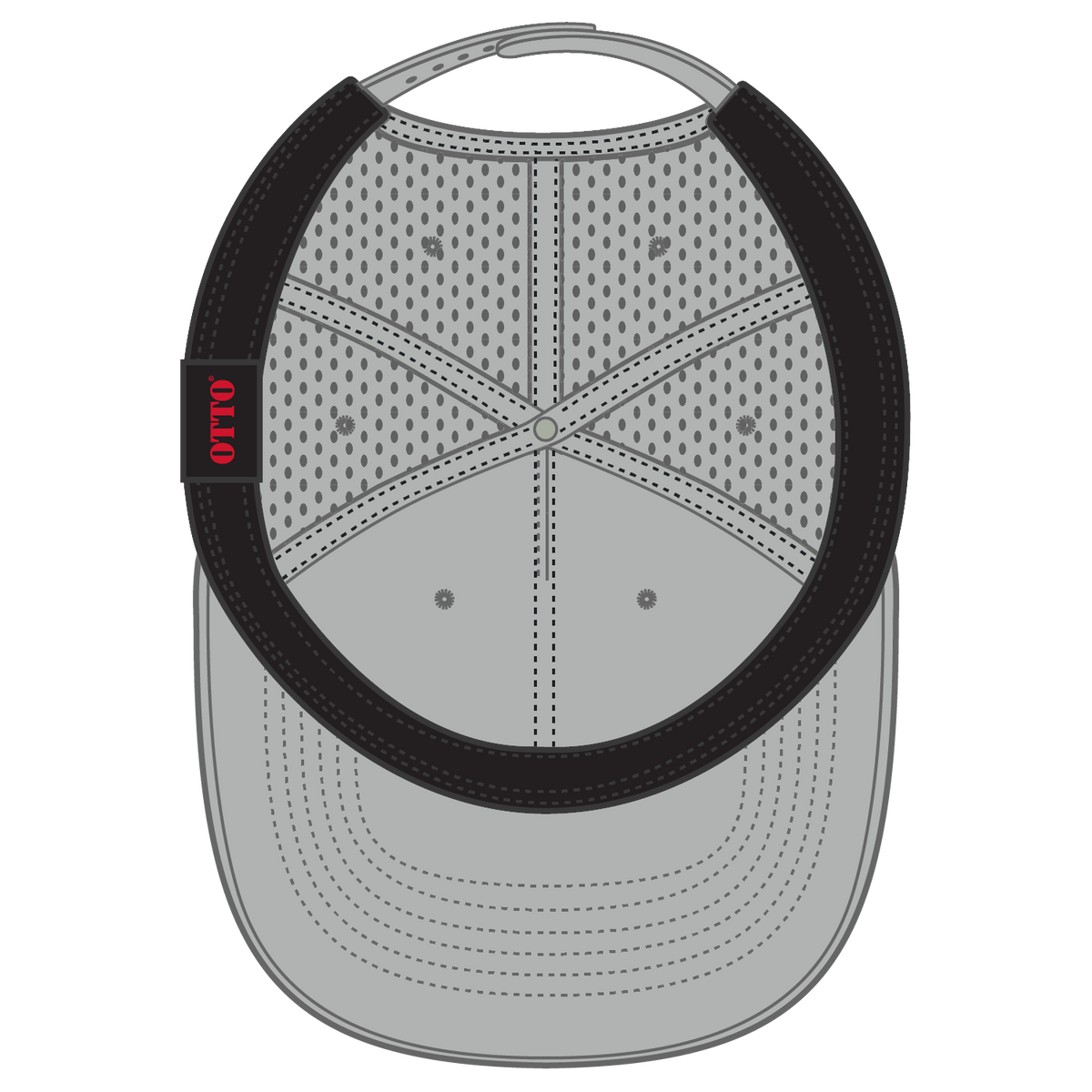 Inside View of 014 - Gray OTTO CAP 5 Panel Mid Profile Baseball Cap